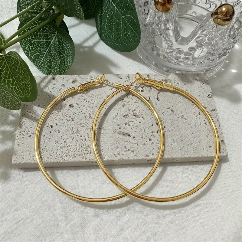 HOOP EARRINGS GOLD - D 5 cm - 6 cm - 7 cm