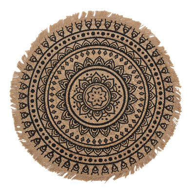 JUTE RUG - SILVER PRINT