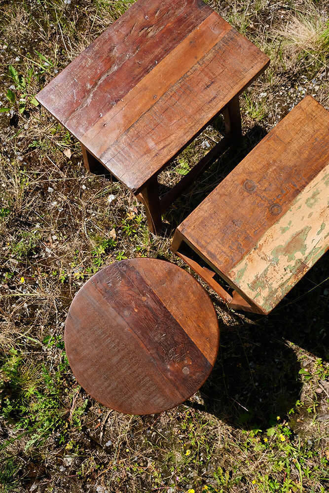 Trademark Living Leo skammel med sæde i genbrugstræ