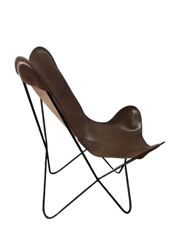 Trademark Living Lazenby loungestol i bøffellæder - brun