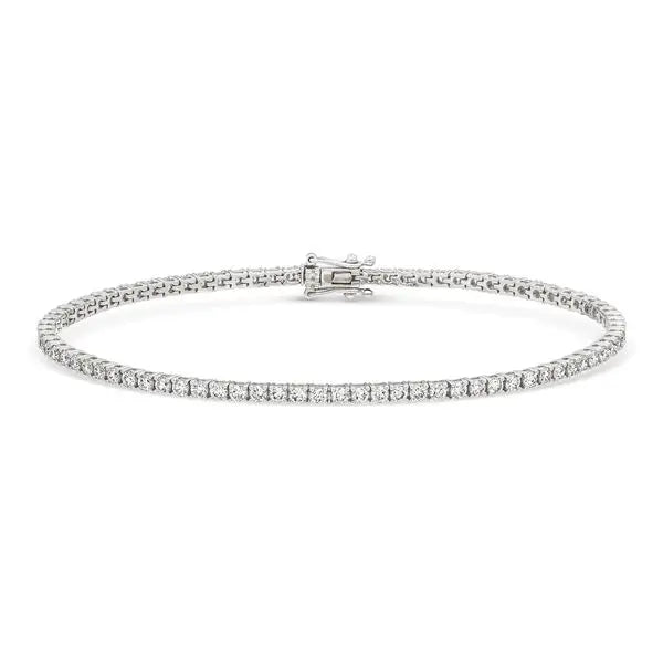 Tennis Bracelet, Copper, 18K White Gold Plated, Zircon, B 6 mm.