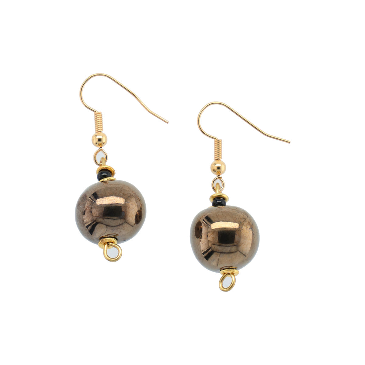 Perleøreringe - Round - Antique gold