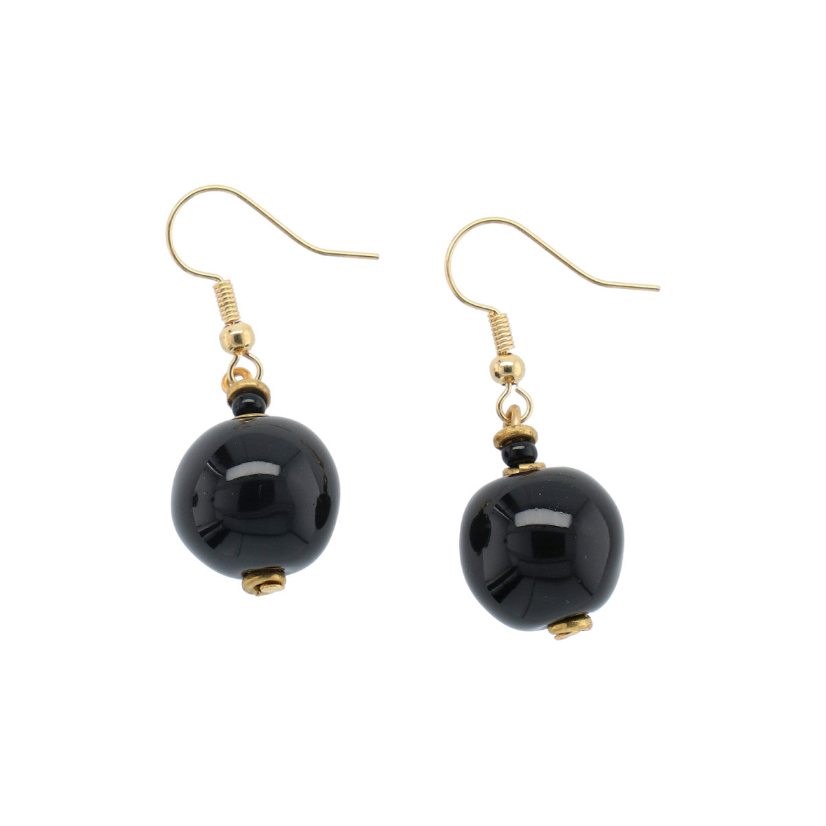 Perleøreringe - Round - black