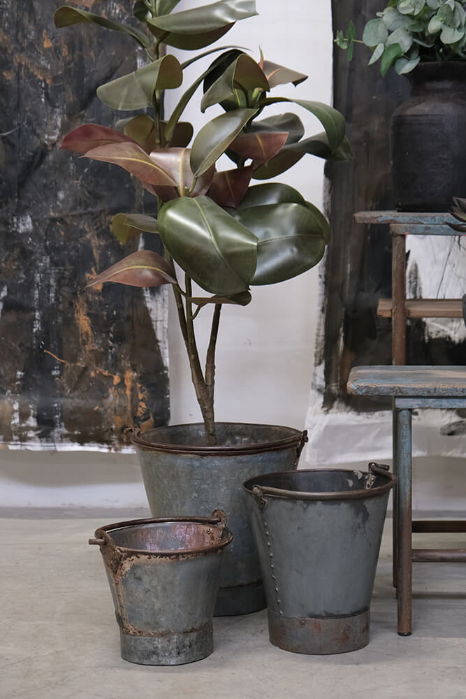 Trademark Living Gamle jernspande - sæt a tre