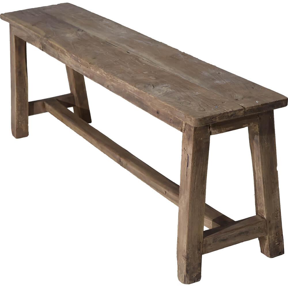 Klassisk træbænk i genbrugstræ- L