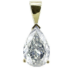 14K Yellow Gold Solitaire Pendant 1.00 ct. Pear Shape Diamond