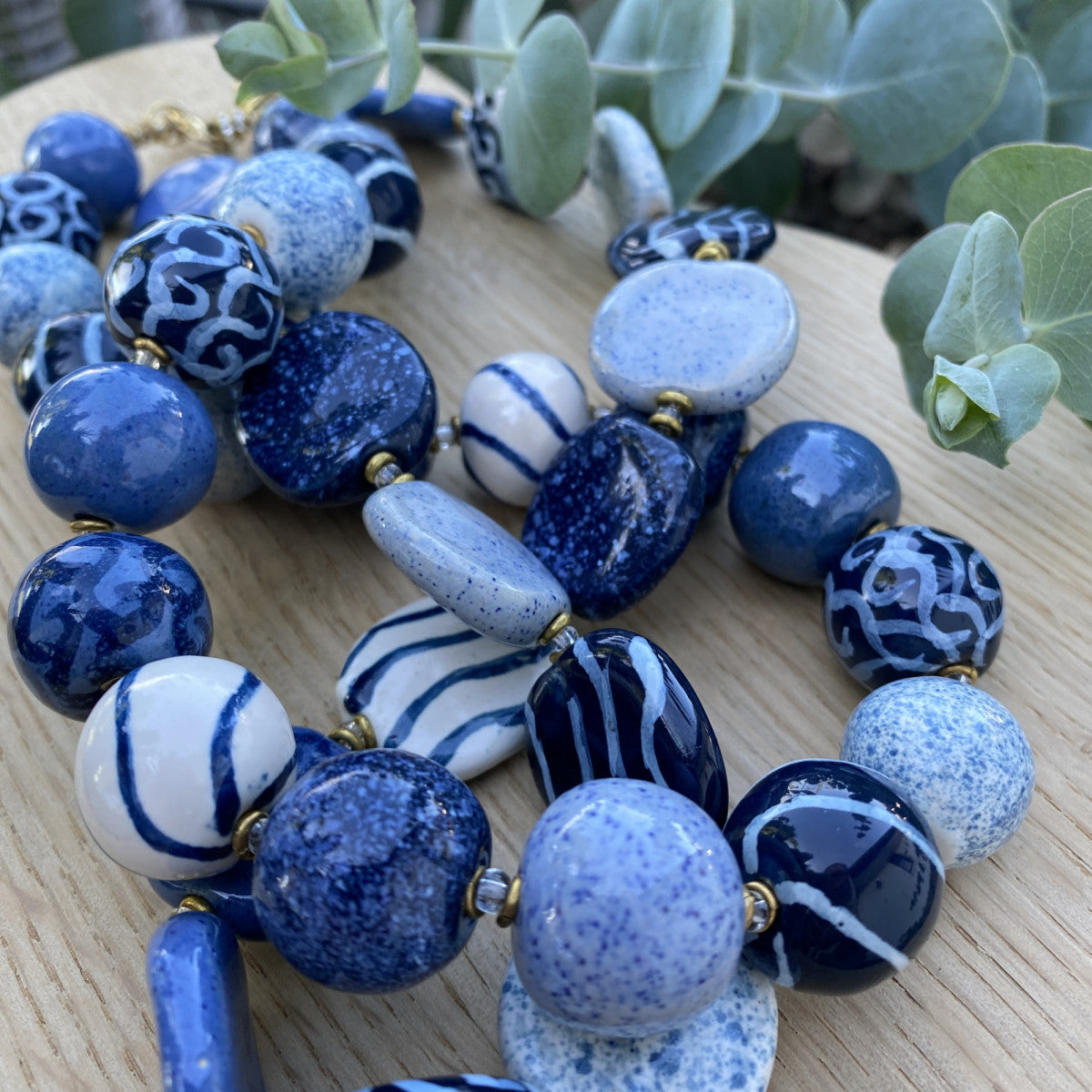 Perlekæde - Candy Ting - Blue and white