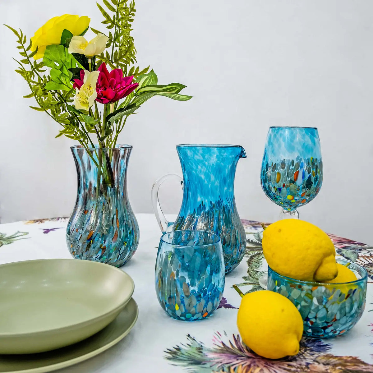 Calice Elegance Acquamare i mundblæst Murano-glas