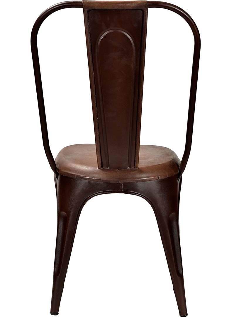 Trademark Living Living spisebordsstol med høj ryg - rust med læder