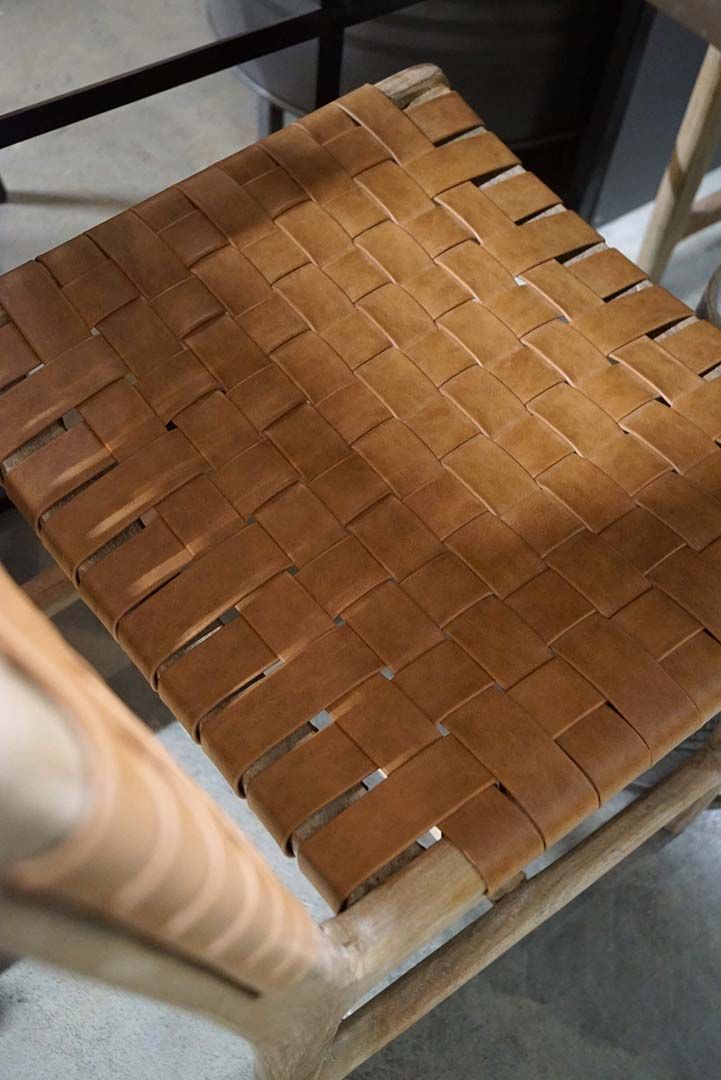 Trademark Living James spisebordsstol med læder flet