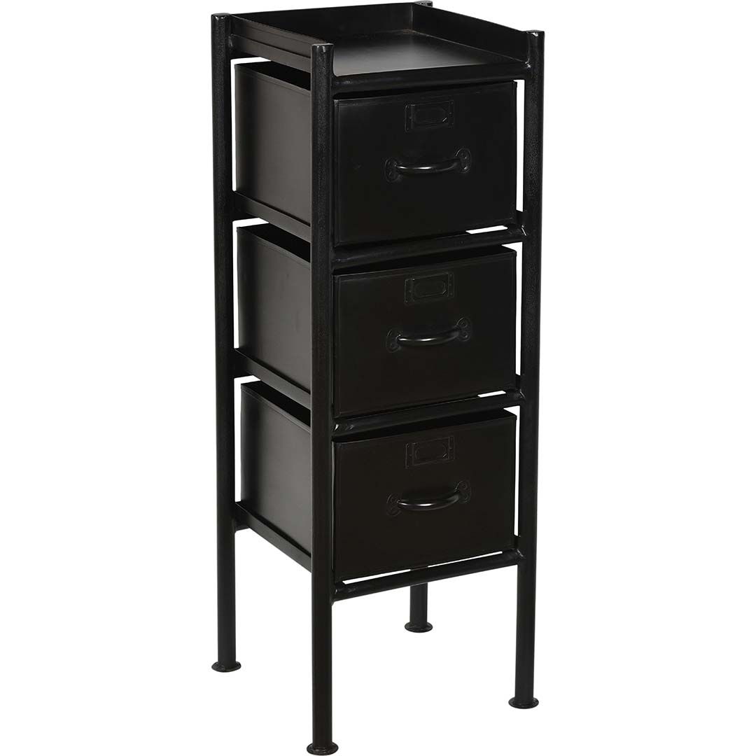 Trademark Living Saga kommode sort - 3 skuffer