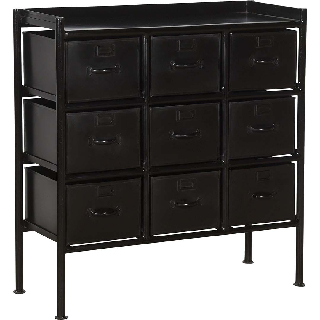 Trademark Living Saga kommode sort - 9 skuffer