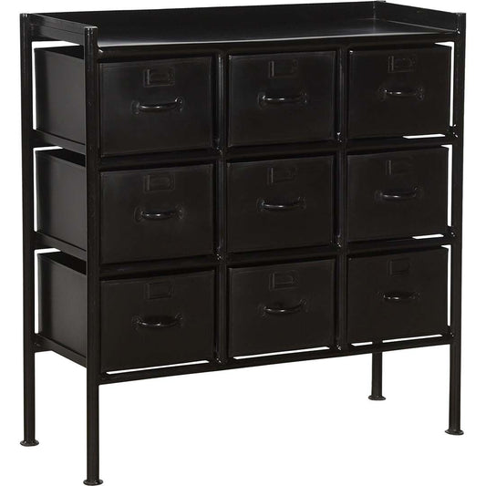 Trademark Living Saga kommode sort - 9 skuffer