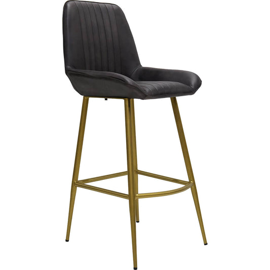 Trademark Living Comfort barstol i læder - mat sort