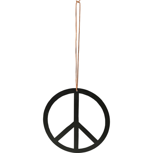 Trademark Living Peace tegn i lædersnor - L