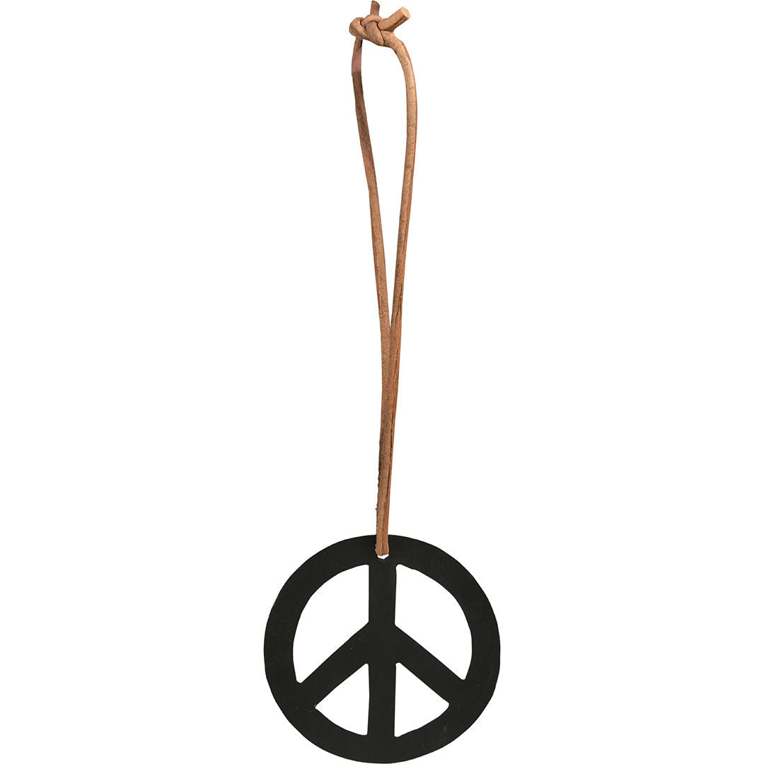 Trademark Living Peace tegn i lædersnor - S