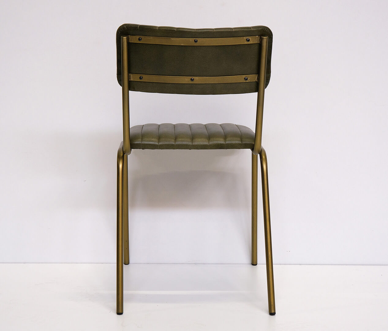 Trademark Living Diner spisebordsstol med quiltet læder - grøn/messing