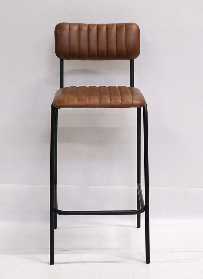 Trademark Living Diner barstol med quiltet læder - brun/sort