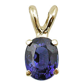 14K Yellow Gold Solitaire Pendant 0.50 cttw Sapphire