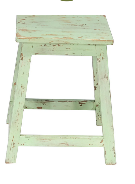 Træskammel i Genbrugt Træ, Blå eller grøn