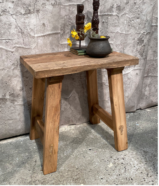 Rustik Skammel af Genbrugstræ