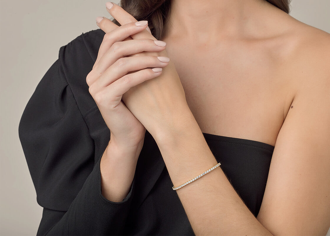 ARMBÅND PLATINBELAGT SØLV 5 MM KUBIC ZIRKONER