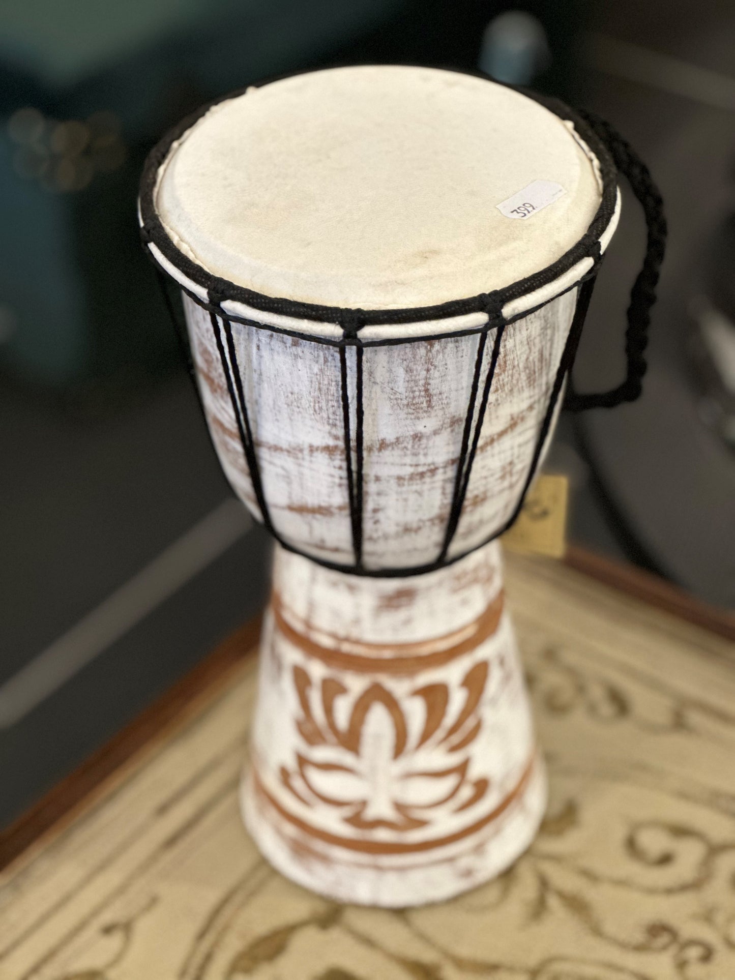 DJEMBE DRUM - LOTUS WHITE