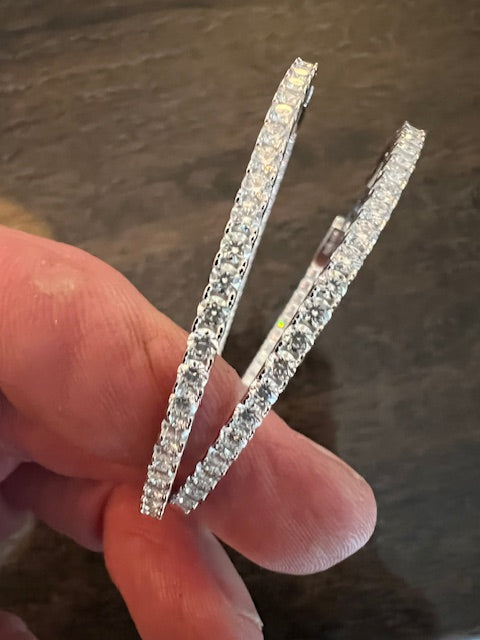 ØRERINGE SØLV BELALGT MED PLATIN ISAT 7.2 CT MOISSANIT