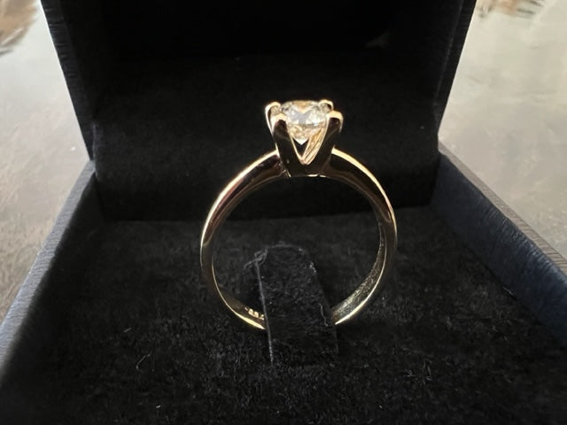 18K Yellow Gold Solitaire Ring Brillant ct. 0,55