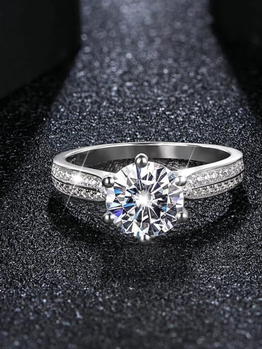 Moissanit - 925 Sterling Sølv C - belagt med Rhodium.