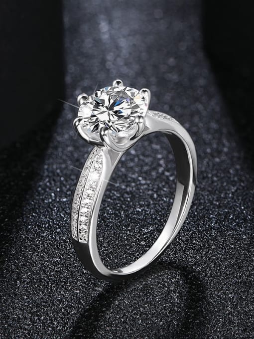 Moissanit - 925 Sterling Sølv C - belagt med Rhodium.