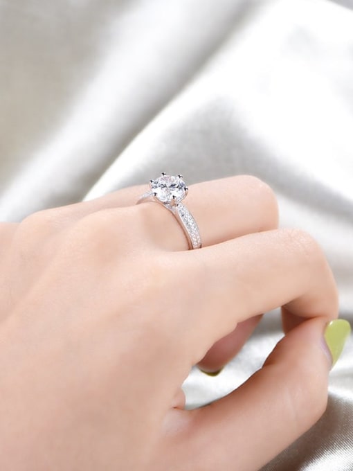 Moissanit - 925 Sterling Sølv C - belagt med Rhodium.