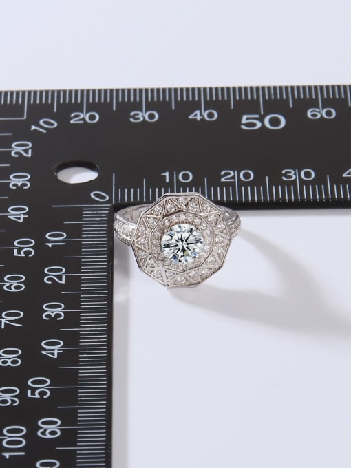 ROSET PLATINBELAGT SØLVRING 1.00 CT MOISSANIT