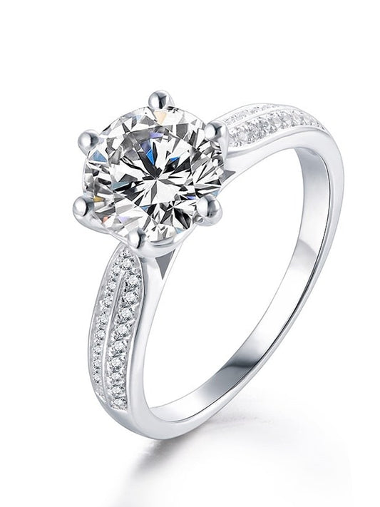 Moissanit -  925 Sterling Sølv B - belagt med Rhodium.