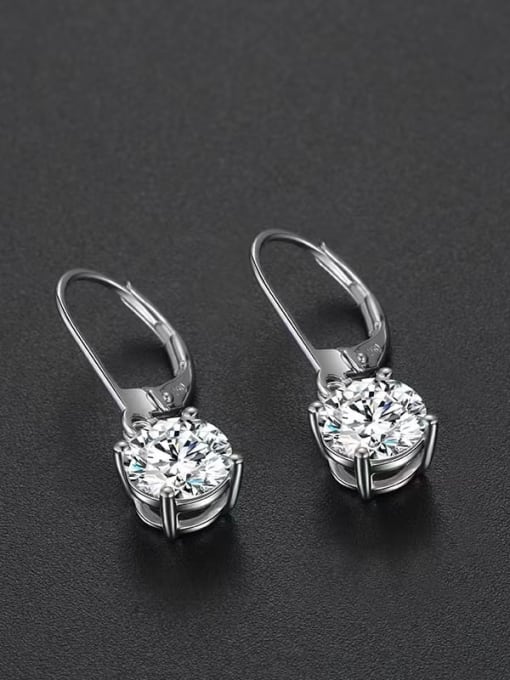 DROP EARRINGS, SØLV BELAGT MED PLATIN, 2 X 0.50 CT LAB. MOISSANITE.