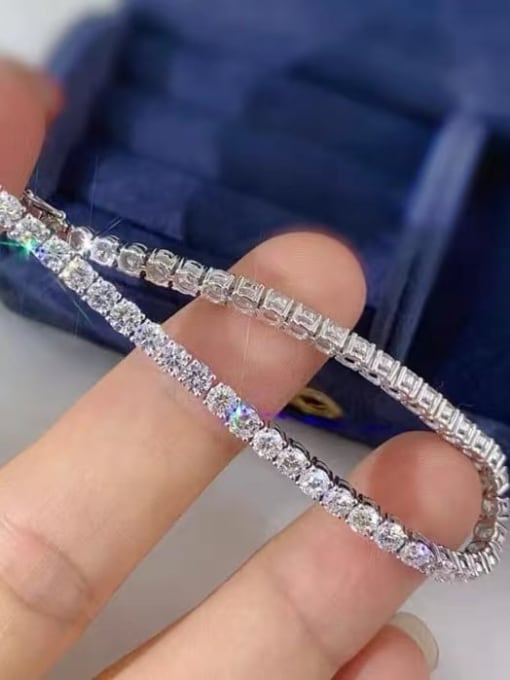 ARMBÅND PLATINBELAGT SØLV 5 MM MOISSANITE