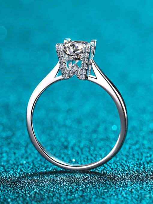 SØLVRING MED MOISSANIT / PLATIN