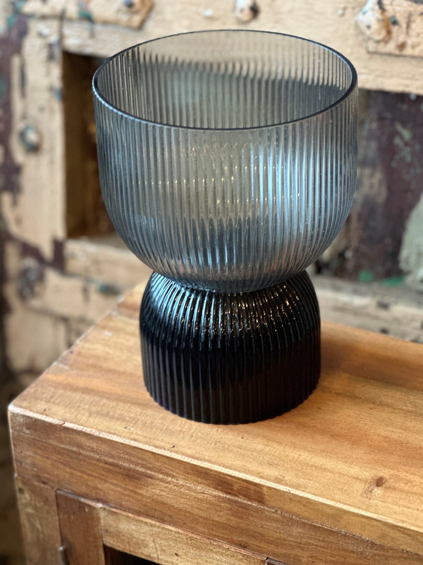 SMOKE RILLET VASE/LANTERNE