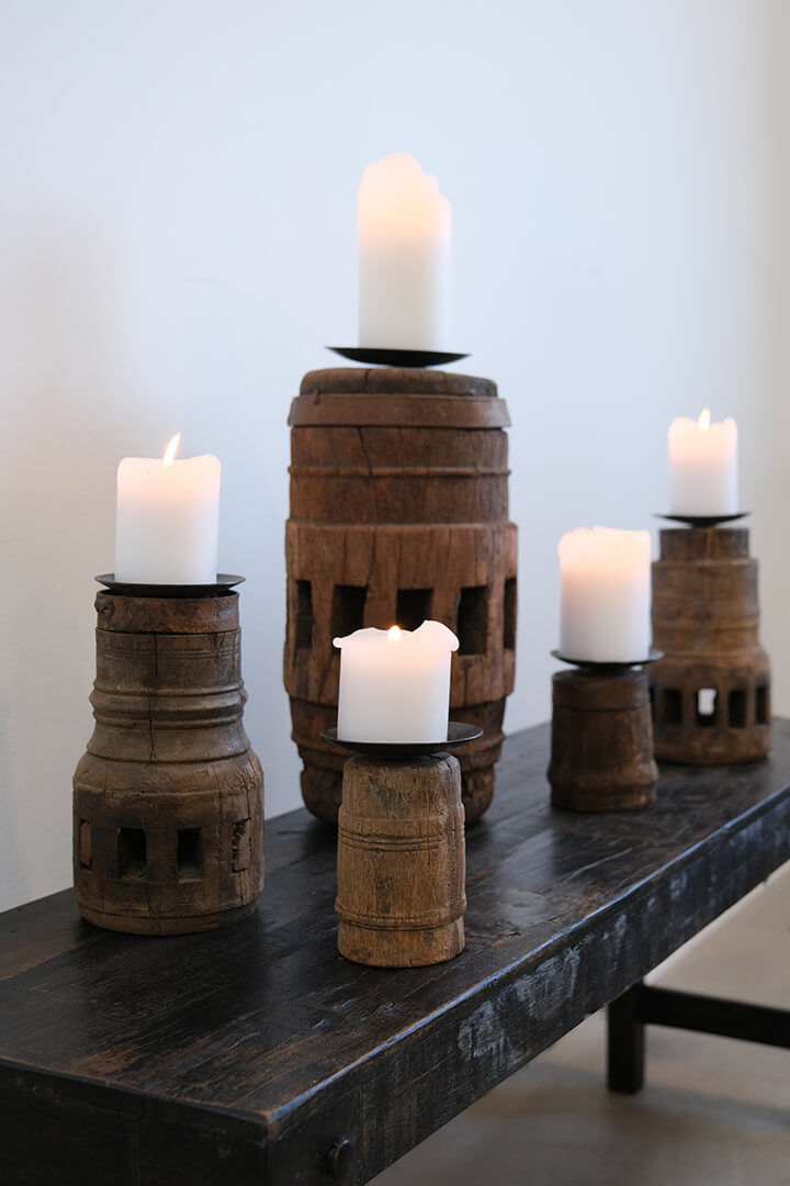 Trademark Living Pilu lysestage af gammel hjulnav - S