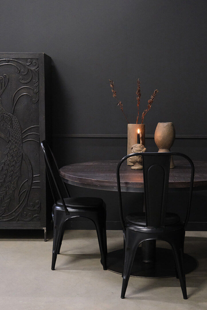 Trademark Living Living spisebordsstol med høj ryg - antiksort