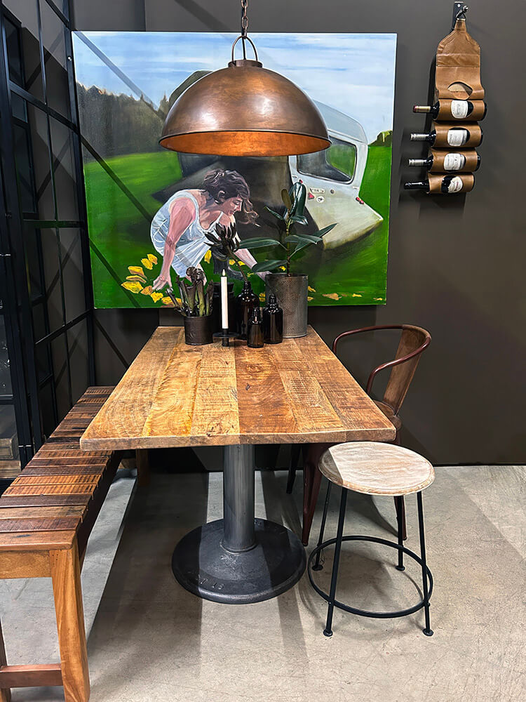 Trademark Living Living spisebordsstol - rust med læder