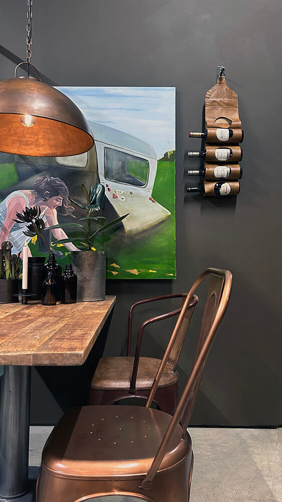 Trademark Living Living spisebordsstol - rust med læder