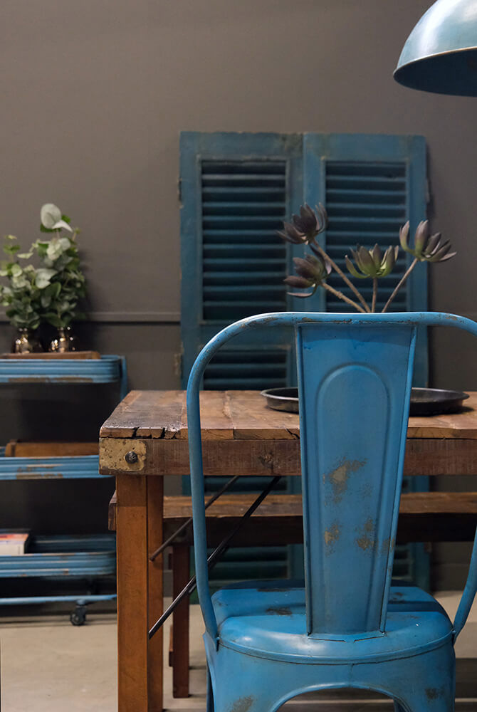 Trademark Living Living spisebordsstol med høj ryg - antikblå