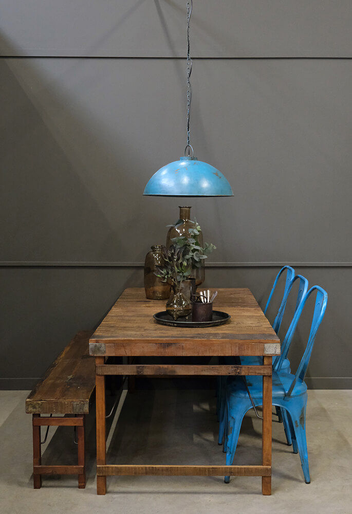 Trademark Living Living spisebordsstol med høj ryg - antikblå