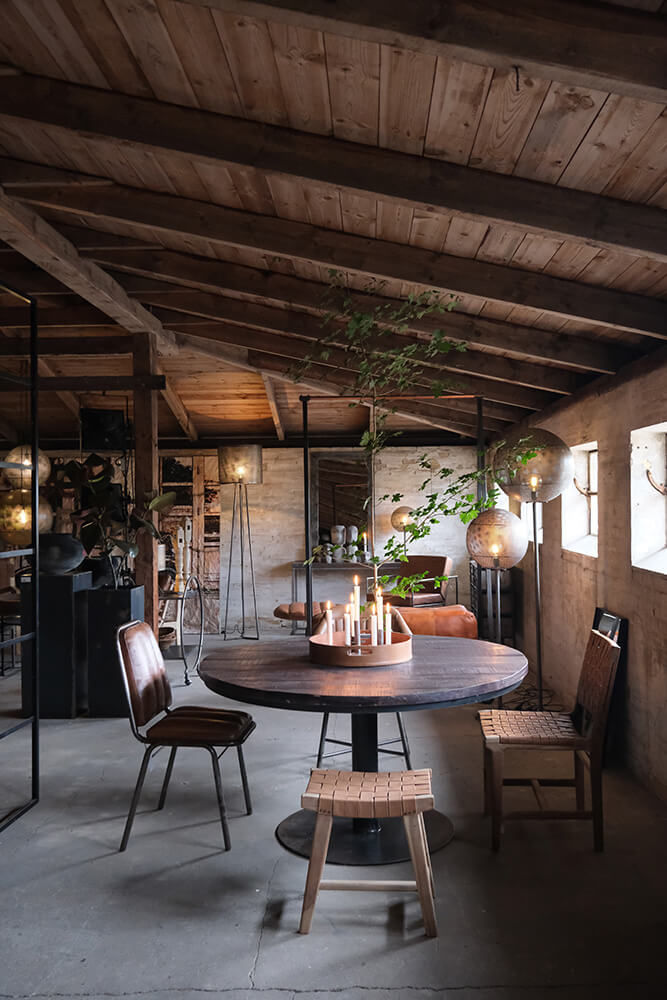 Trademark Living James spisebordsstol med læder flet