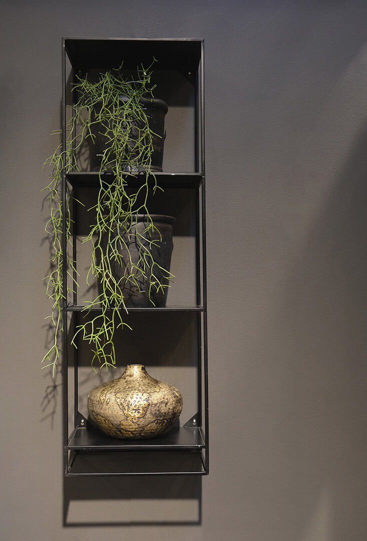 Trademark Living Washington vægreol med tre rum - sort