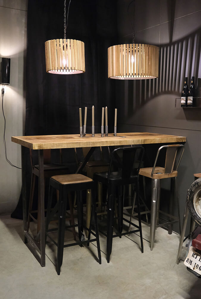 Trademark Living Copenhagen barstol - shiny med læder