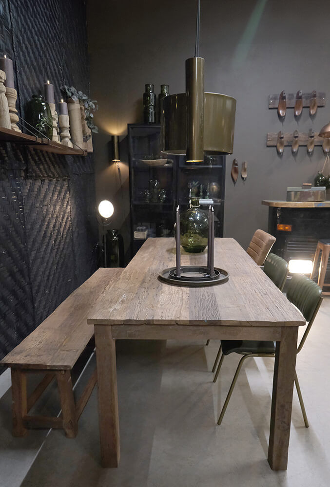 Trademark Living Diner spisebordsstol med quiltet læder - grøn/messing