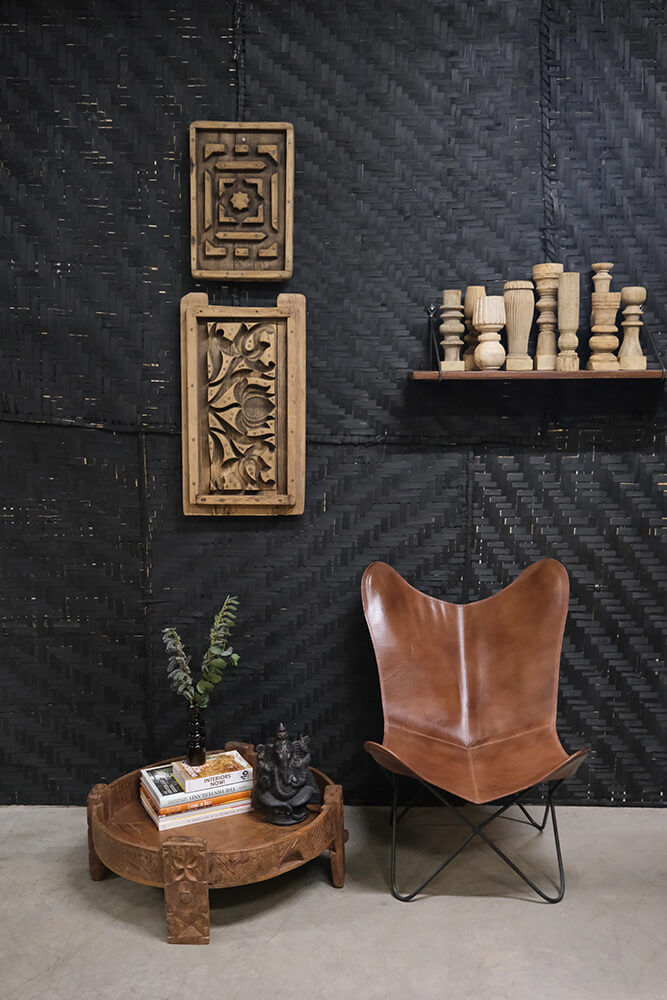 Trademark Living Lazenby loungestol i bøffellæder - brun