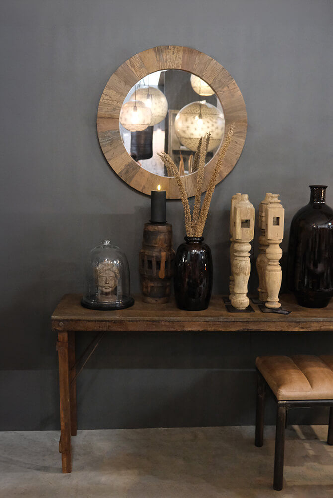 Trademark Living Vijay gammel konsolbord med jerntop